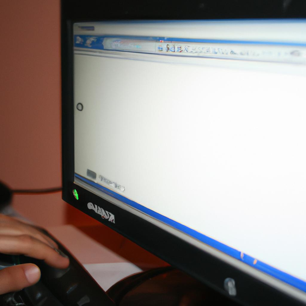 Person researching on computer screen
