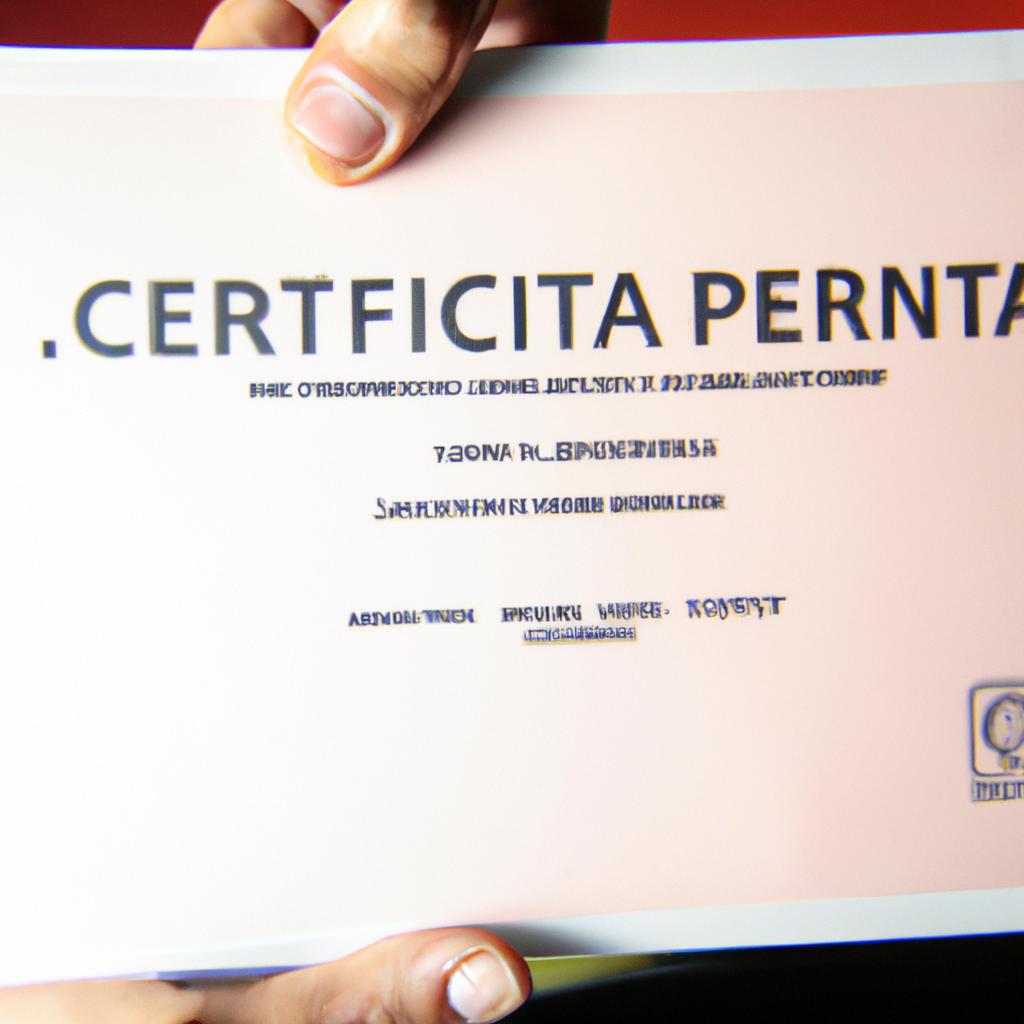 Person holding a digital certificate